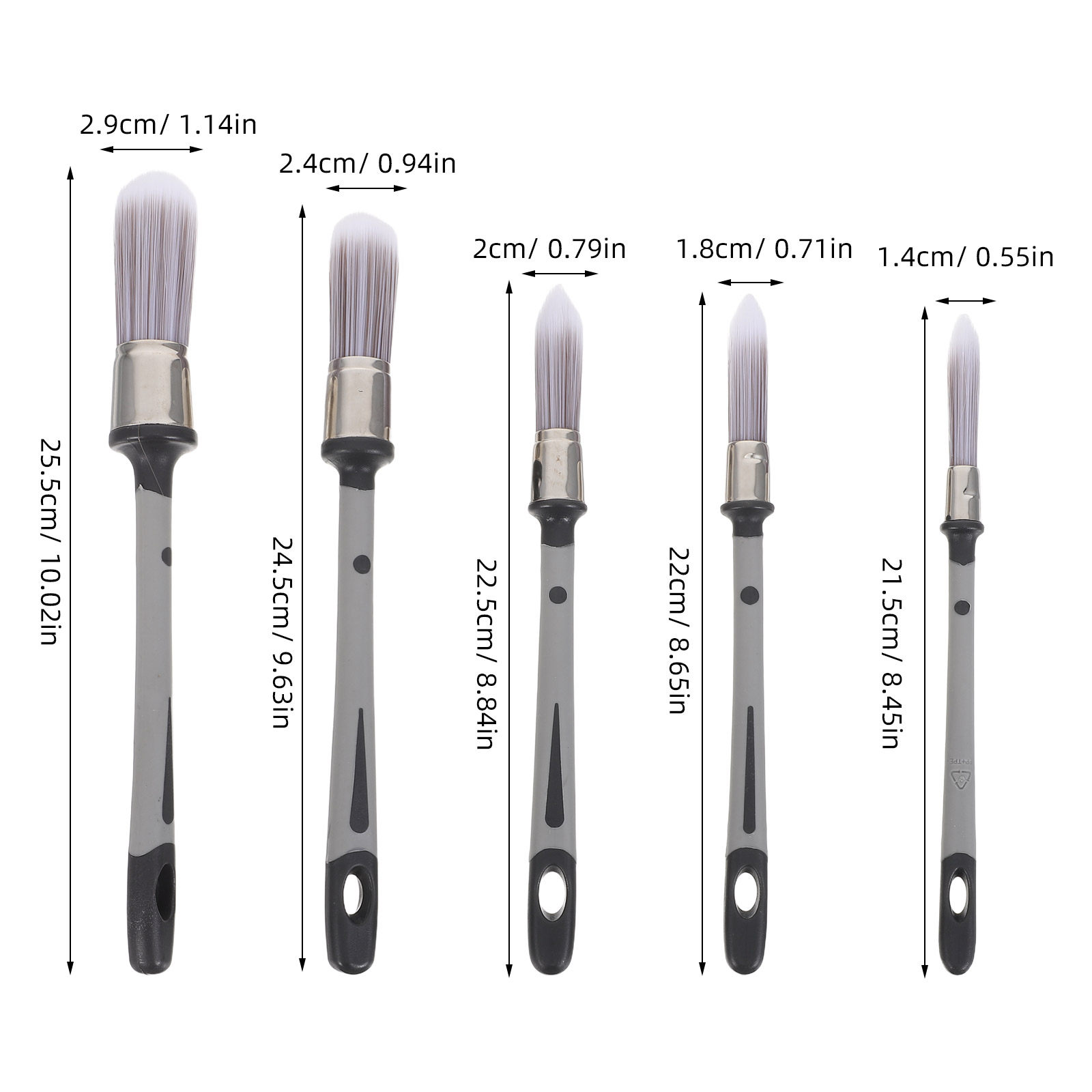 5本セット精密塗装ブラシセット、細い先端の丸型ブラシ、コーナ - Detailing Brush Set のレビューと価格